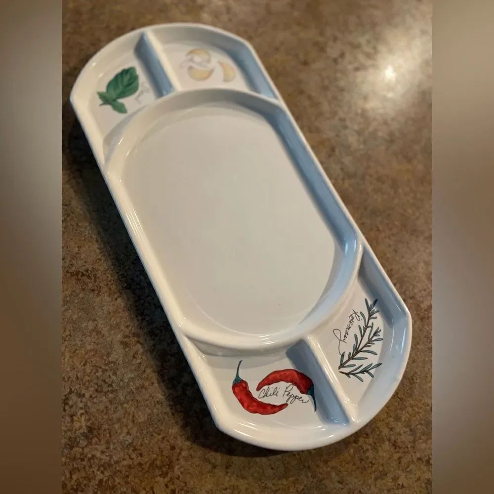 Boston Warehouse Ceramic Tray Herb & Spice Designs